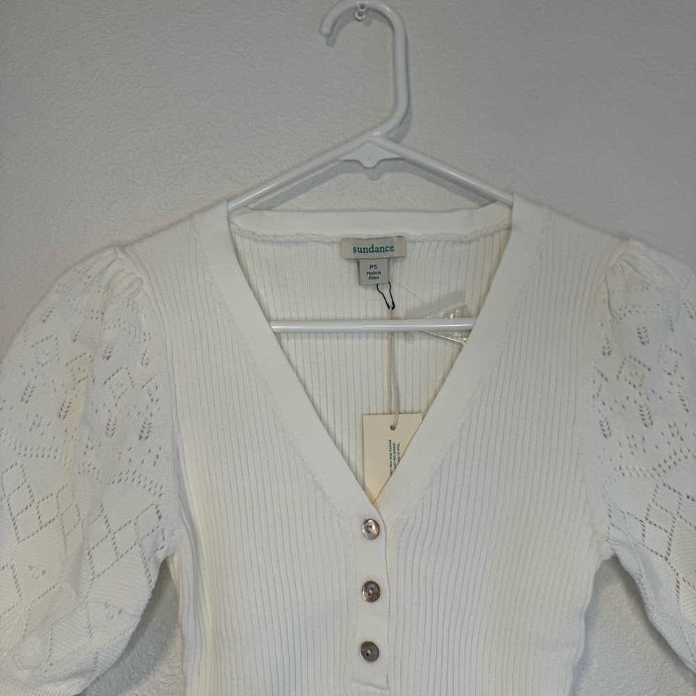 Sundance Twyla Stitch Sweater NWT in Ivory Small Petite - Picture 3 of 9